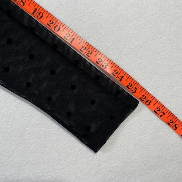 Long Tall Sally Black Sheer Polka Dot Neck Jersey Long Sleeve Top Size M - Picture 12 of 14